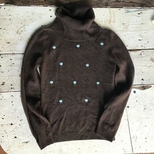 BLUGIRL BLUMARINE wool cashmere angora turtleneck brown SWEATER s